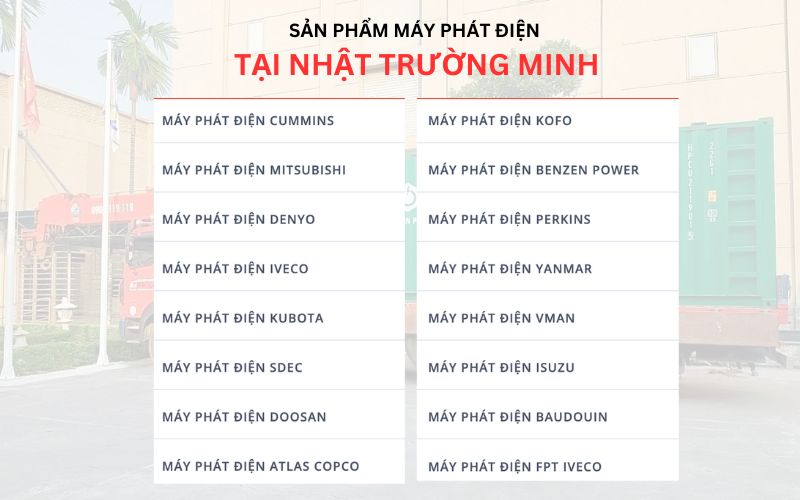 thương hiệu máy phát điện Nhật Trường Minh