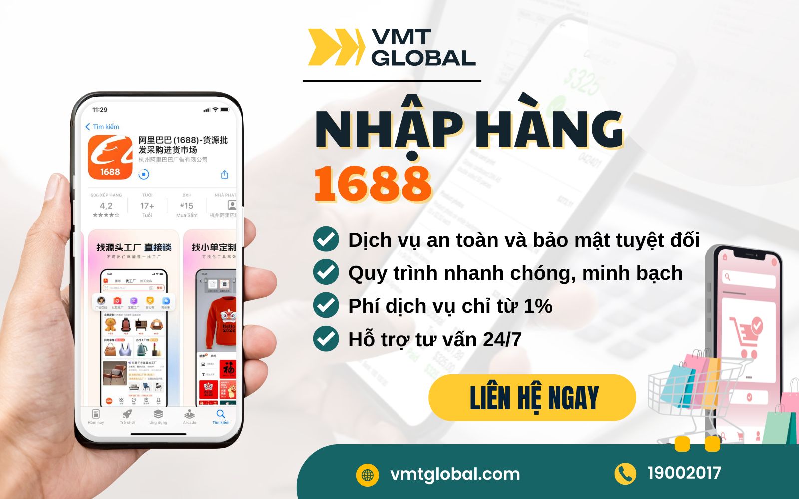 Dịch vụ nhập hàng 1688 trọn gói tại VMT Global